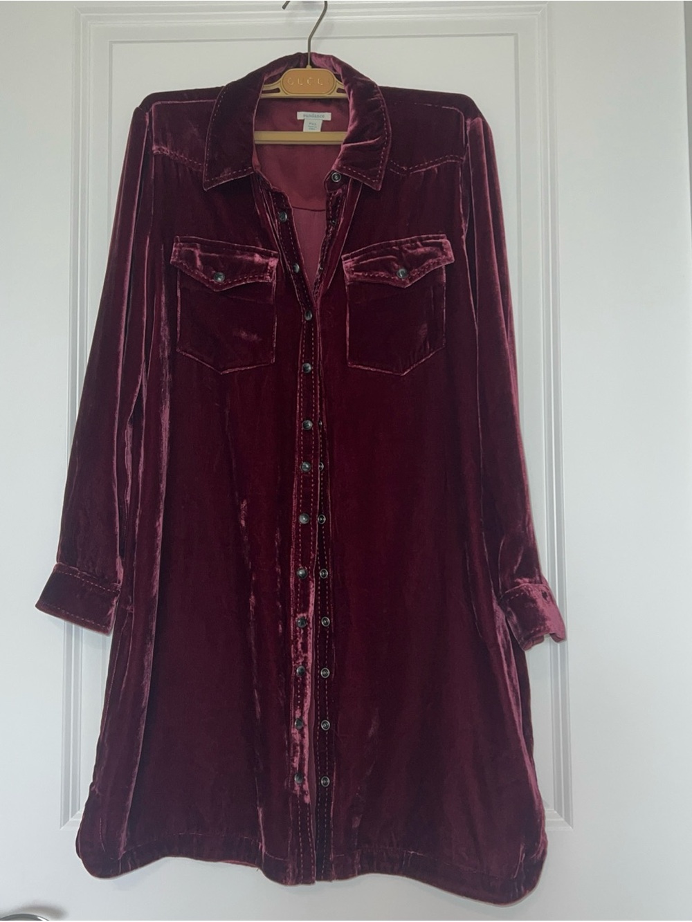 Sundance catalog ROSIO Velvet Dress in Burgundy PXS